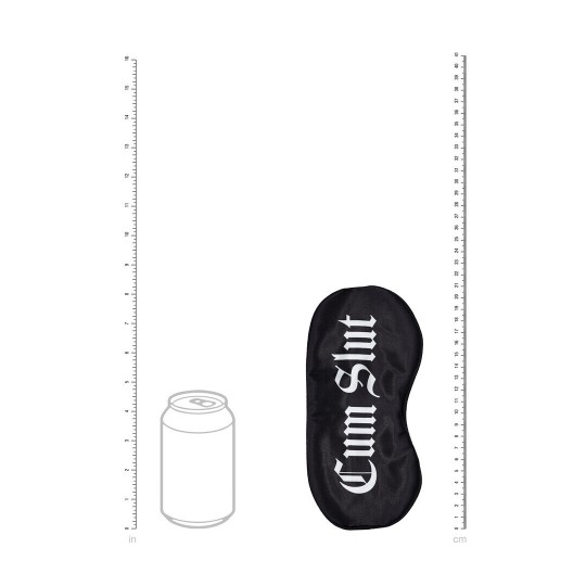CUM SLUT - PRINTED SATIN MASK - BLACK