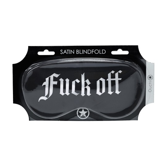 MASQUE DE NUIT FUCK OFF PRINTED SATIN NOIR OUCH!