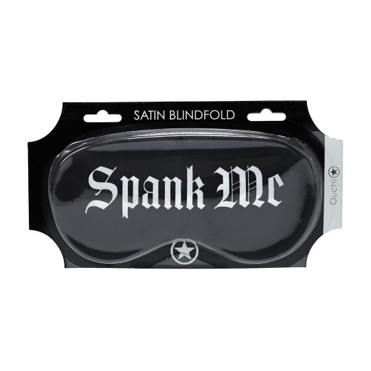 SPANK ME - PRINTED SATIN MASK - BLACK