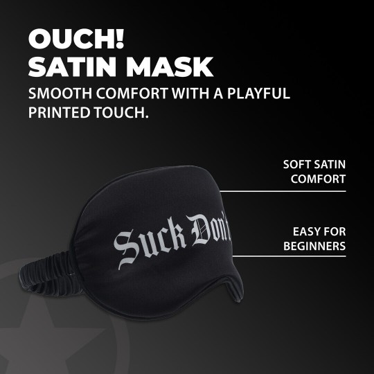 VENDA SUCK DON'T BITE PRINTED SATIN PRETA OUCH!