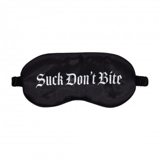 ПОВЯЗКА SUCK DON’T BITE ИЗ ПРИНТОВАННОГО САТИНА ЧЁРНАЯ OUCH!