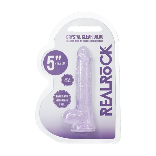 REALISTIC DILDO WITH BALLS - 5 / 12,7 CM - PURPLE