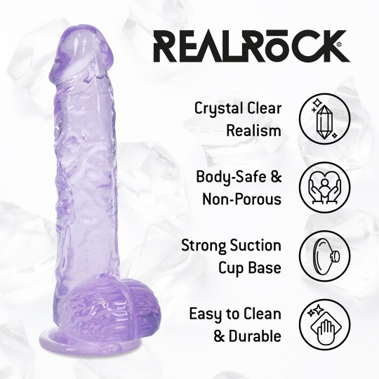REALISTIC DILDO WITH BALLS - 5 / 12,7 CM - PURPLE