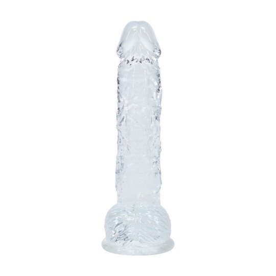 REALISTIC DILDO WITH BALLS - 5 / 12,7 CM - TRANSPARENT