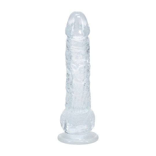 REALISTIC DILDO WITH BALLS - 5 / 12,7 CM - TRANSPARENT