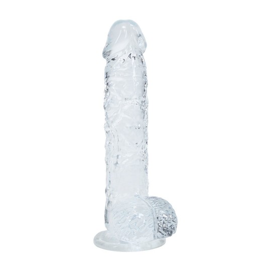 REALISTIC DILDO WITH BALLS - 5 / 12,7 CM - TRANSPARENT