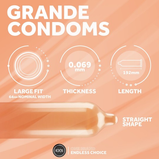 EXS GRANDE - EXTRA LARGE CONDOMS - 12 PIECES