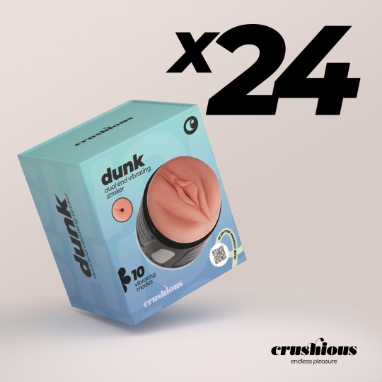 PACK OF 24 CRUSHIOUS DUNK DOUBLE ENTRY MASTUBATOR WITH VIBRATION