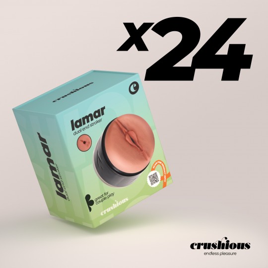 PACK DE 24 MASTURBADOR DE DOBLE ENTRADA LAMAR CRUSHIOUS