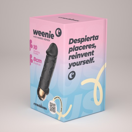 MINI VIBRADOR BALA REALISTA WEENIE PRETO CRUSHIOUS