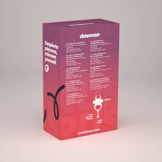 DAEMON ANILLO PARA EL PENE CON BALA RECARGABLE NEGRO CRUSHIOUS