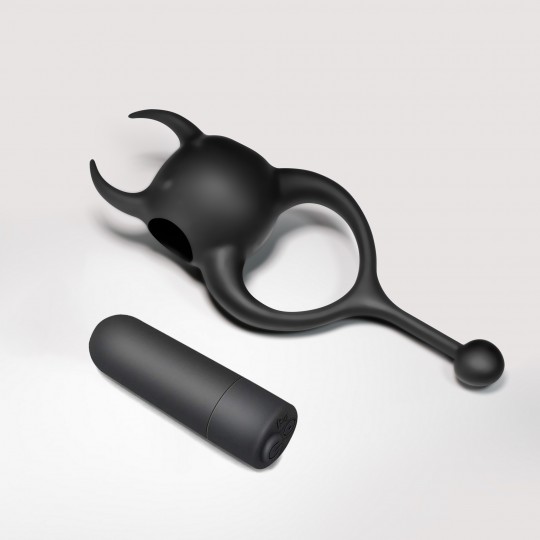 DAEMON ANNEAU PÉNIS AVEC VIBROMASSEUR RECHARGEABLE NOIR CRUSHIOUS