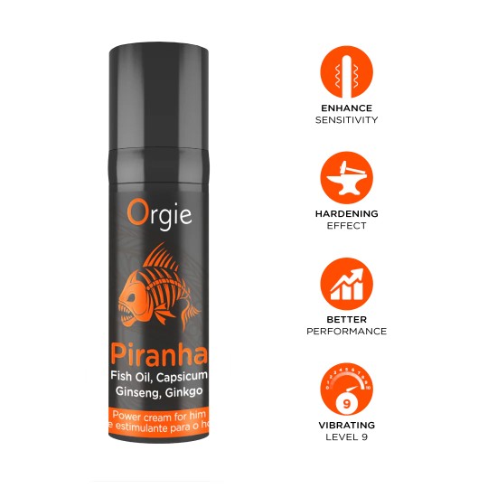 STIMULIERENDE CREME FÜR MÄNNER PIRANHA POWER CREAM 15 ML ORGIE