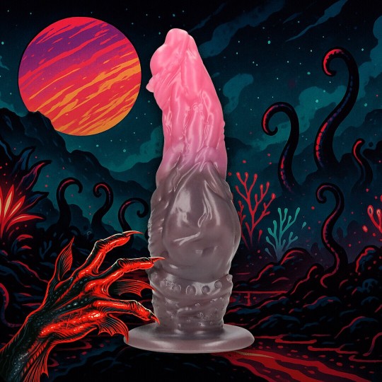 HELLSPAWN - SILICONE DILDO - RED/BLACK