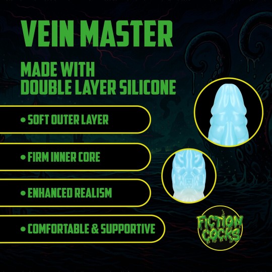 VEIN MASTER - SILICONE DILDO - BLUE/WHITE