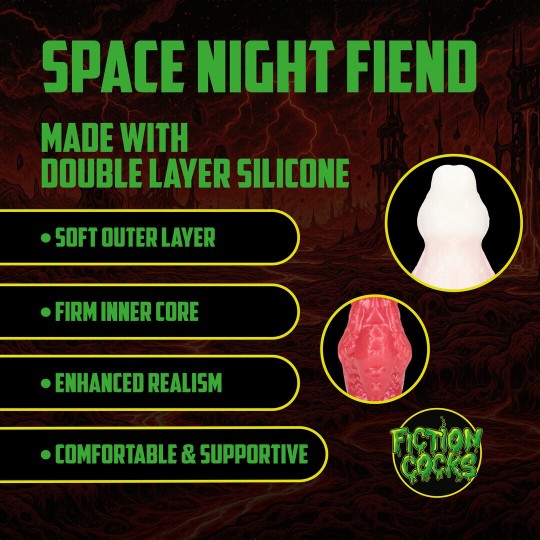 SPACE NIGHT FIEND - SILICONE DILDO - RED/WHITE