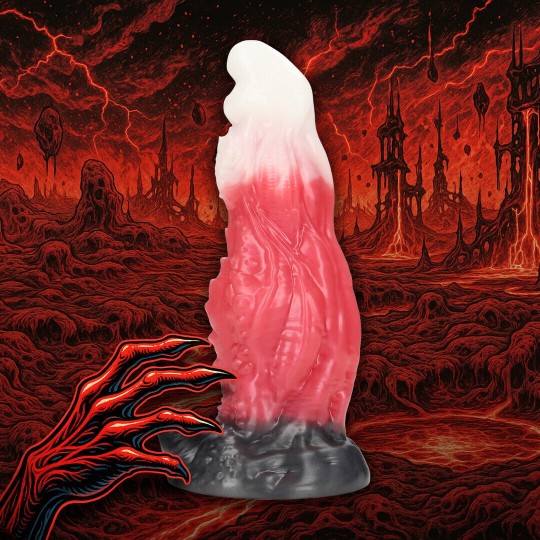 SPACE NIGHT FIEND - SILICONE DILDO - RED/WHITE