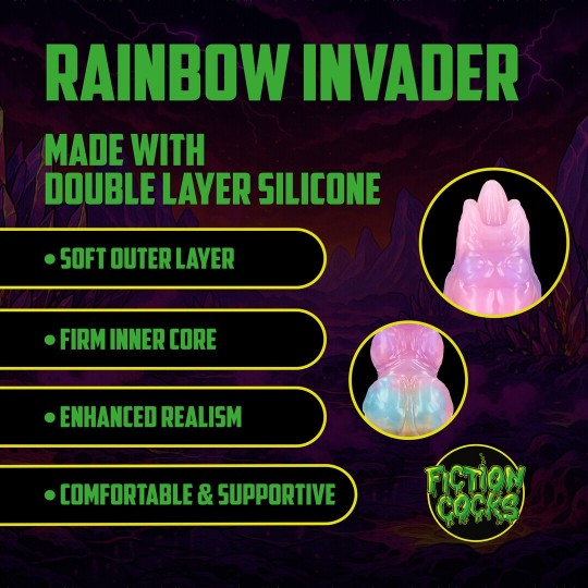 RAINBOW INVADER - SILICONE DILDO - RAINBOW