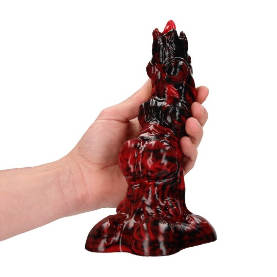 HELL INVADER - SILICONE DILDO - RED/BLACK