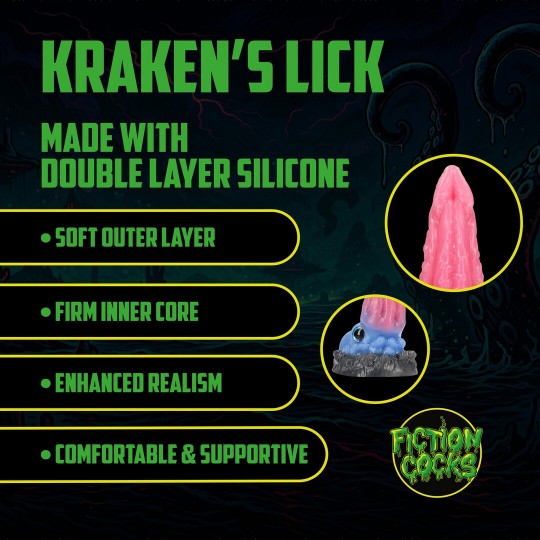 OUCH! KRAKEN'S LICK SILICONE DILDO BLUE/RED