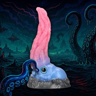 DILDO MONSTER EM SILICONE KRAKEN'S LICK AZUL/VERMELHO OUCH!