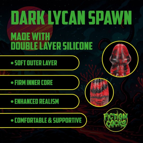 DARK LYCAN SPAWN - SILICONE DILDO - RED/BLACK