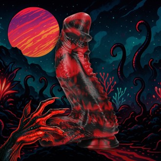 DARK LYCAN SPAWN - SILICONE DILDO - RED/BLACK