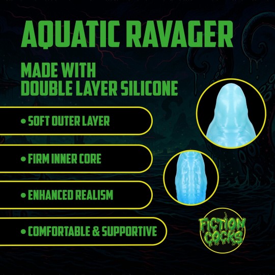 AQUATIC RAVAGER - SILICONE DILDO - BLUE