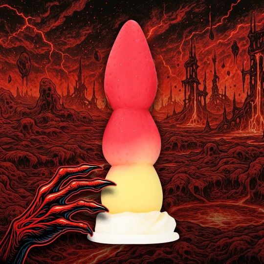 WHIPPED BERRY - SILICONE BUTT PLUG - RED/YELLOW