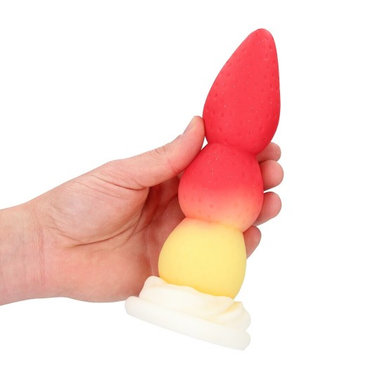 WHIPPED BERRY - SILICONE BUTT PLUG - RED/YELLOW