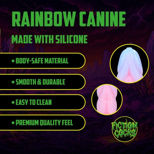 RAINBOW CANINE - SILICONE BUTT PLUG - RAINBOW