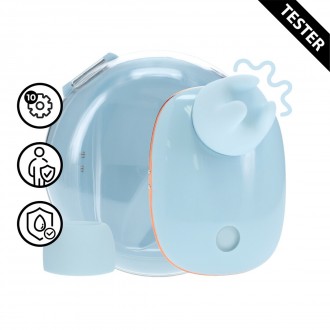 DREAMSICLE - COMPACT AIRTAP VIBRATOR WITH TWO HEAD ATTACHMENTS - BLUE - TESTER