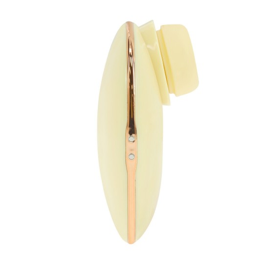 DREAMSICLE - COMPACT AIRTAP VIBRATOR WITH TWO HEAD ATTACHMENTS - YELLOW