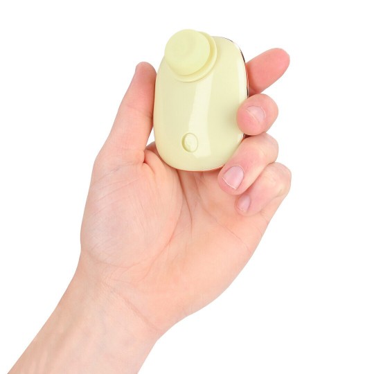 DREAMSICLE - COMPACT AIRTAP VIBRATOR WITH TWO HEAD ATTACHMENTS - YELLOW
