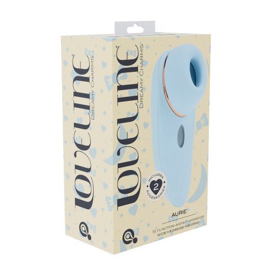 AURIE - AIRTAP VIBRATOR WITH TWO HEAD ATTACHMENTS - BLUE