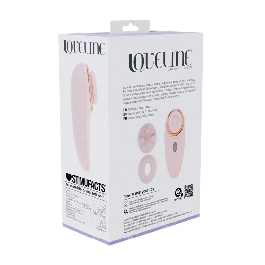 AURIE - AIRTAP VIBRATOR WITH TWO HEAD ATTACHMENTS - PINK