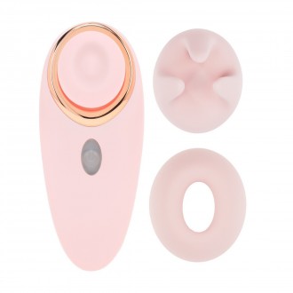 AURIE - AIRTAP VIBRATOR WITH TWO HEAD ATTACHMENTS - PINK