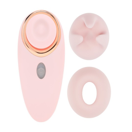 AURIE - AIRTAP VIBRATOR WITH TWO HEAD ATTACHMENTS - PINK