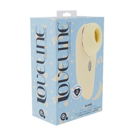 AURIE - AIRTAP VIBRATOR WITH TWO HEAD ATTACHMENTS - YELLOW