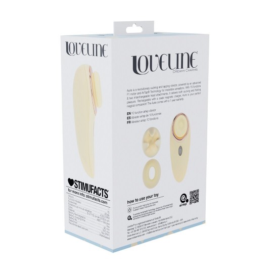 AURIE - AIRTAP VIBRATOR WITH TWO HEAD ATTACHMENTS - YELLOW