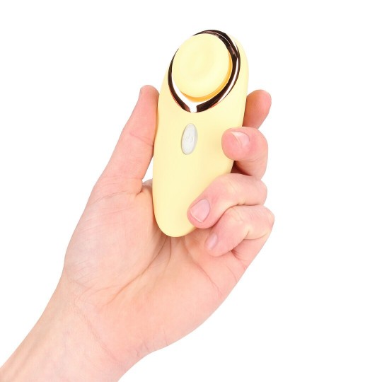 AURIE - AIRTAP VIBRATOR WITH TWO HEAD ATTACHMENTS - YELLOW - TESTER