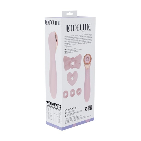 DARLING - AIRTAP WAND VIBRATOR WITH FIVE HEAD ATTACHMENTS - PINK