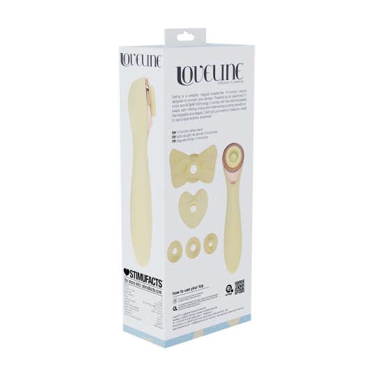 DARLING - AIRTAP WAND VIBRATOR WITH FIVE HEAD ATTACHMENTS - YELLOW