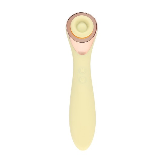 DARLING - AIRTAP WAND VIBRATOR WITH FIVE HEAD ATTACHMENTS - YELLOW