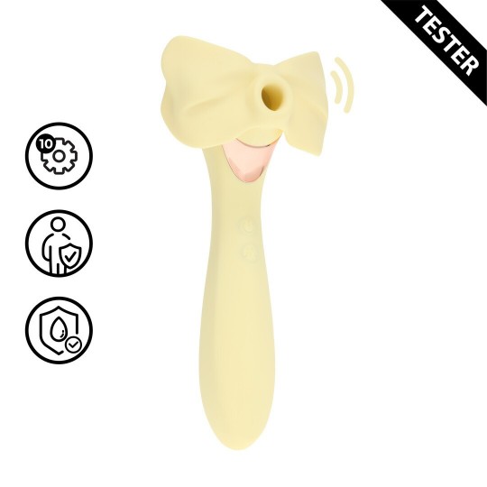 DARLING - AIRTAP WAND VIBRATOR WITH FIVE HEAD ATTACHMENTS - YELLOW - TESTER