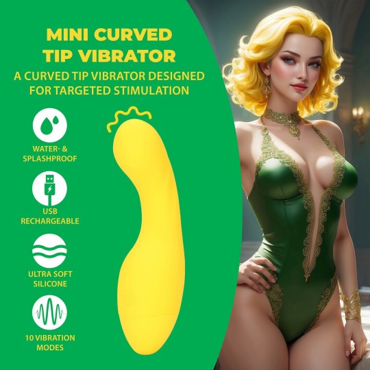 MINI CURVED TIP VIBRATOR - FLIRTY BANANA
