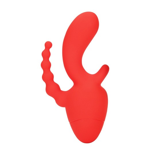 MINI TRIPLE STIMULATION VIBRATOR - SCARLET KISS
