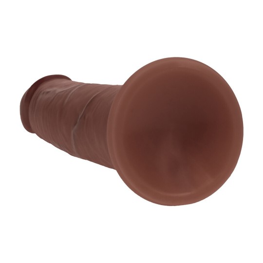 DUAL DENSITY SILICONE REALISTIC SLIDING SKIN DILDO - 7 / 18,5 CM - BROWN