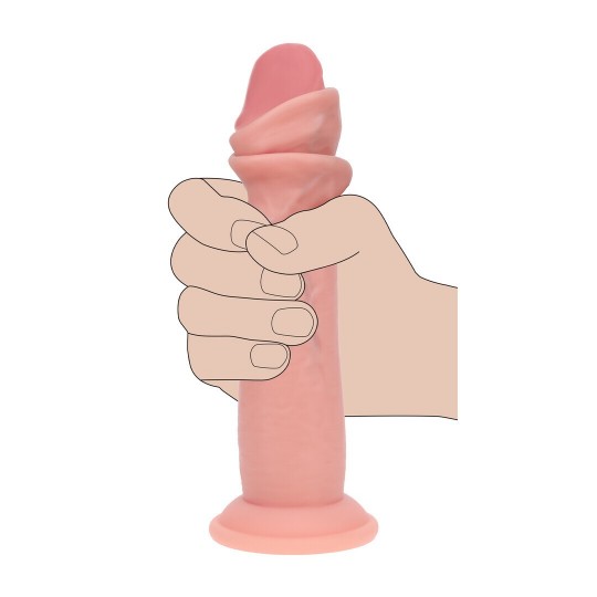 DUAL DENSITY SILICONE REALISTIC SLIDING SKIN DILDO - 8 / 20,5 CM - FLESH