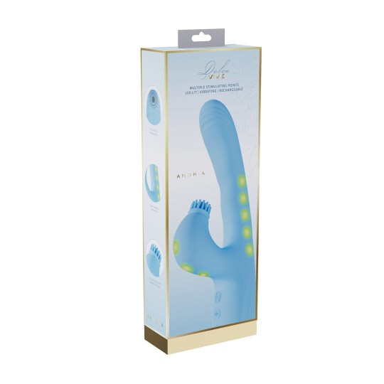 ANDRIA - G-SPOT VIBRATING AND TAP CLIT STIMULATOR WITH LED - BLUE